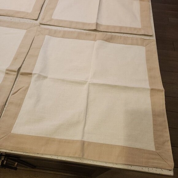 NAPA STYLE Cotton Napkins Set Of 11 Ivory Beige square 17.5 x 17.5" - Picture 3 of 3